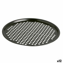 Pizza Mould Quid Sweet Grey Black Metal 30 x 0,9 cm (12 Units)