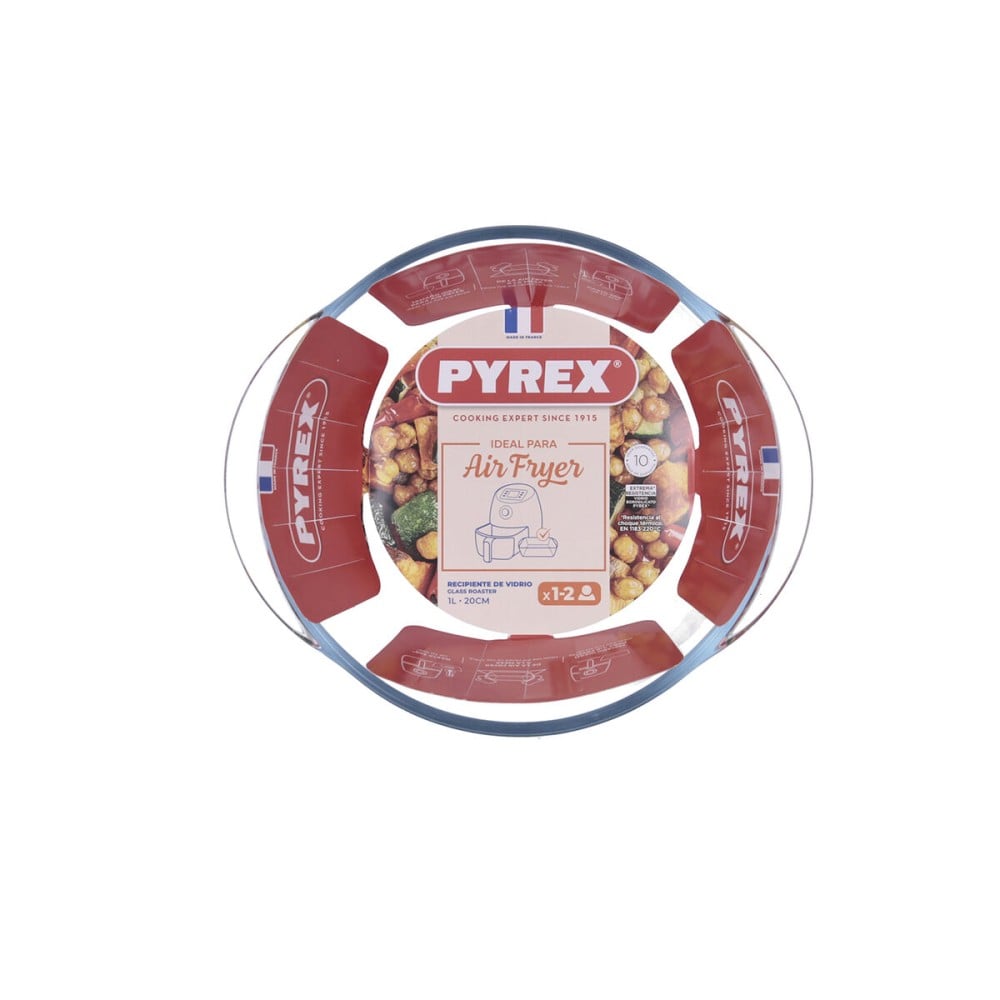 Plat à Gratin Pyrex Airfryer Transparent verre Ø 20 cm 1,1 L (8 Unités)