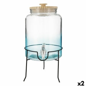 Drinks dispenser Quid Viba Multicolour Glass 7,5 L (2 Units)