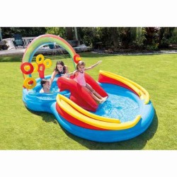 Pataugeoire gonflable pour enfants Intex   Parc de jeux Arc-en-ciel 297 x 135 x 193 cm 381 L