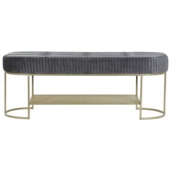 Bench DKD Home Decor Grey Golden Metal 120 x 40 x 45 cm