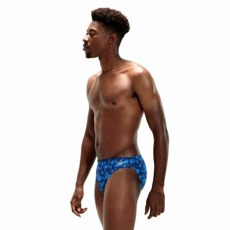 Herren Badehose Speedo Allover Brief Blau