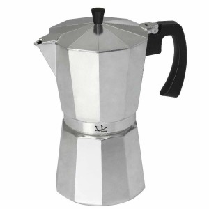 Italienische Kaffeemaschine JATA CCA9 Aluminium 9 Tassen Silberfarben