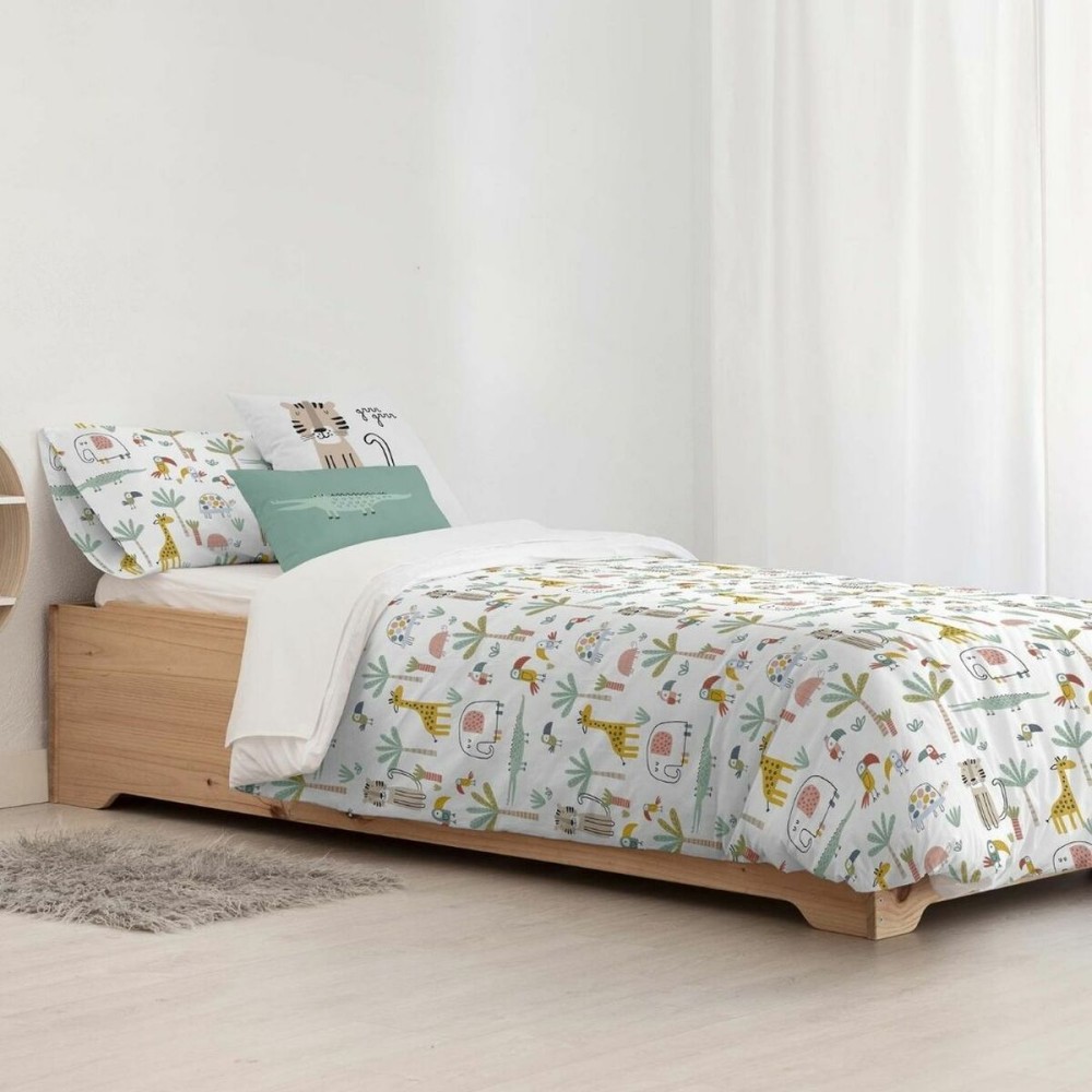 Housse de Couette Kids&Cotton Jeddah Small Blanc Menthe 175 Fils 180 x 220 cm 180 x 240 cm