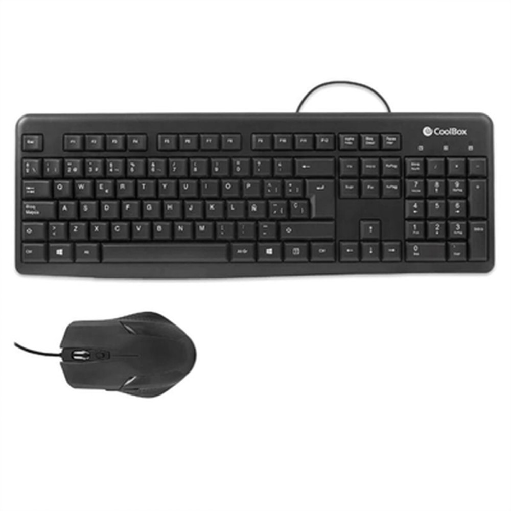 clavier et souris CoolBox COO-KTR-01U Espagnol Qwerty Noir