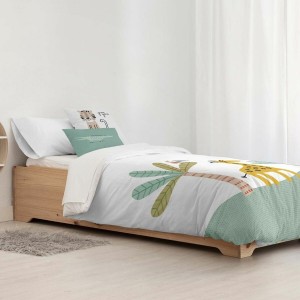 Housse de Couette Kids&Cotton Jeddah Big Blanc Menthe 175 Fils 180 x 220 cm 180 x 240 cm