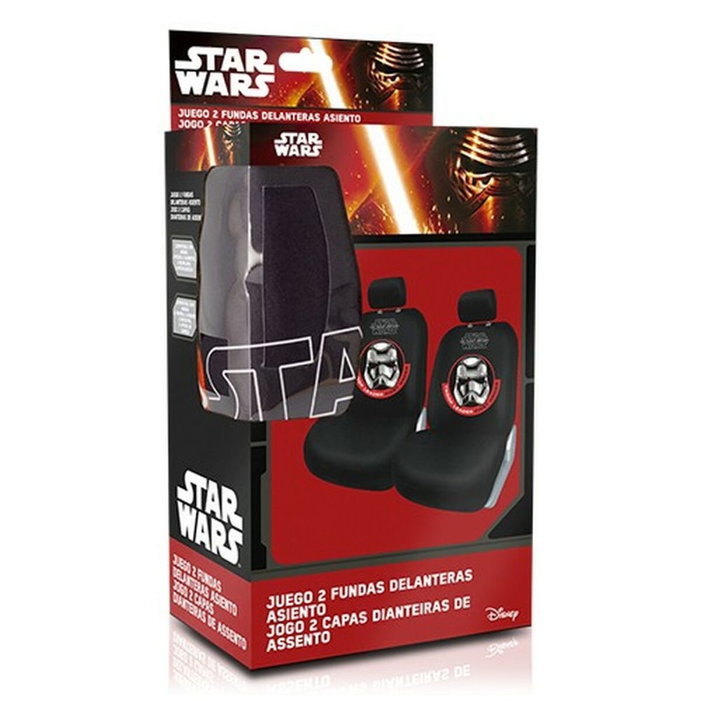 Sitzbezug-Set Star Wars Stormtrooper Universal Vorderseite Schwarz 2 Stück