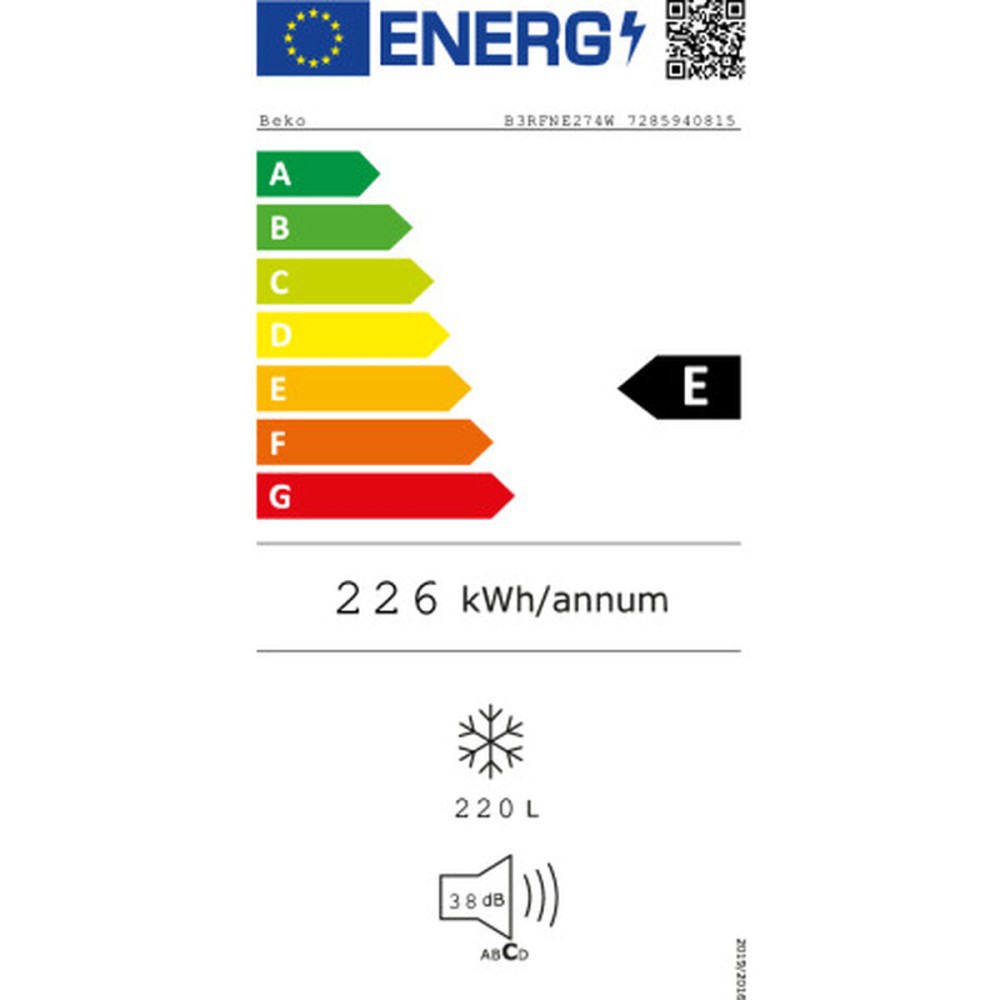 Congélateur BEKO B3RFNE274W Blanc 220 L