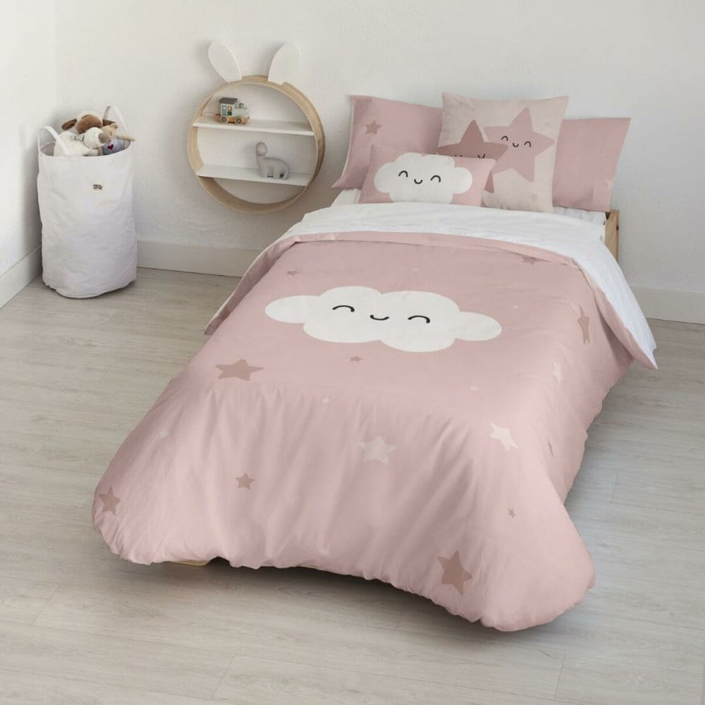 Housse de Couette Kids&Cotton Werner Rosa Rose 175 Fils 155 x 220 cm