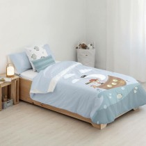 Housse de Couette Kids&Cotton Farid Bleu 175 Fils 180 x 220 cm