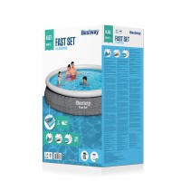 Bestway aufblasbares Pool für Erwachsene Rattanring mit Filter 396x84 cm Garten 57376