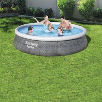 Bestway aufblasbares Pool für Erwachsene Rattanring mit Filter 396x84 cm Garten 57376