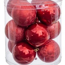 Boules de Noël Rouge Plastique 8 x 8 x 8 cm (12 Unités)