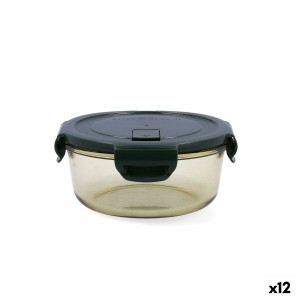 Lunchbox hermetisch Bidasoa Infinity kreisförmig 640 ml Gelb Glas (12 Stück)