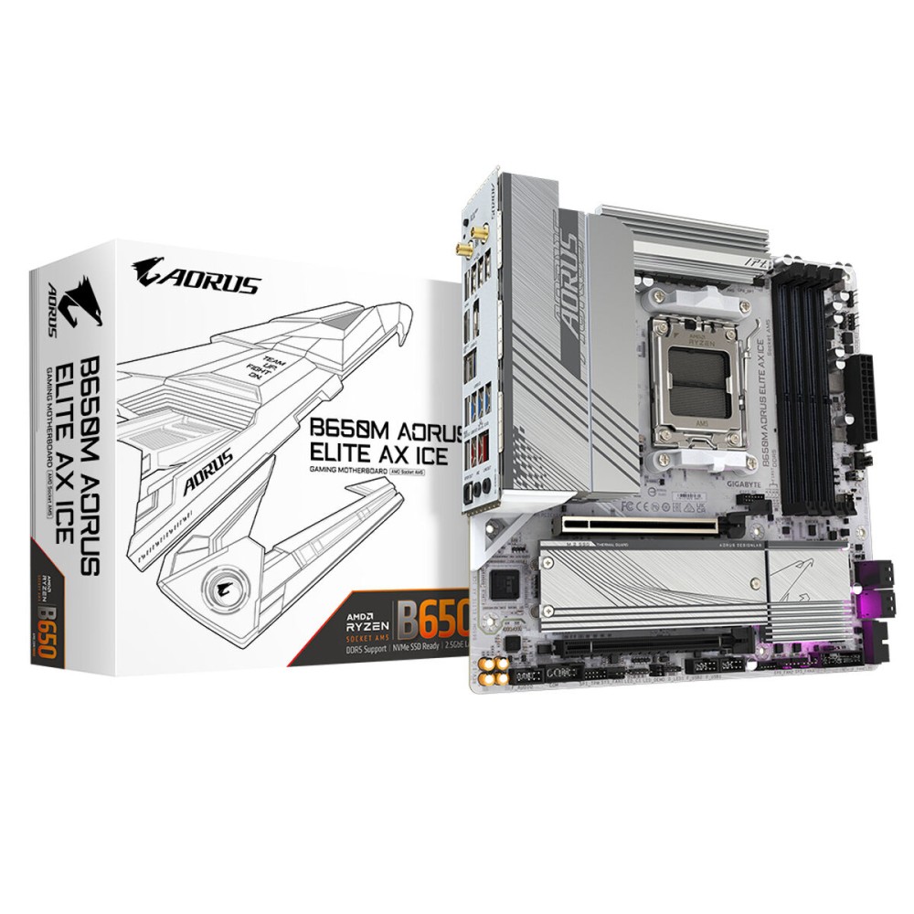 Carte Mère Gigabyte B650M AORUS ELITE AX ICE AMD B650 AMD AM5