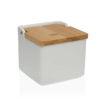 Salt Shaker with Lid Versa White 12,2 x 11,5 x 12,2 cm Ceramic Dolomite