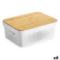 Mehrzweckbox Confortime Weiß Braun Bambus Kunststoff 36 x 26,5 x 13,5 cm (6 Stück)