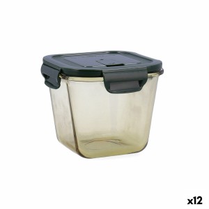 Boîte à lunch hermétique Bidasoa Infinity Carré 900 ml Jaune verre (12 Unités)