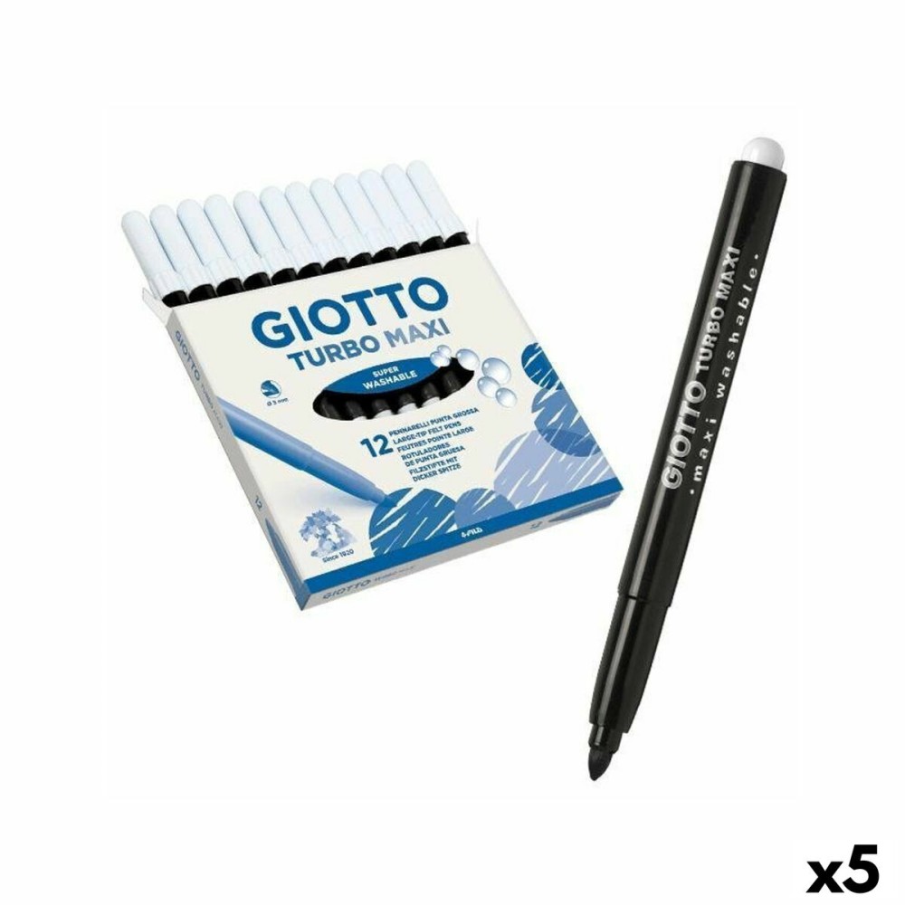 Marker-Set Giotto Turbo Maxi Schwarz (5 Stück)