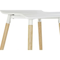 Chaise de Salle à Manger DKD Home Decor 43 x 50 x 88 cm Bois Blanc Caoutchouc Marron Clair