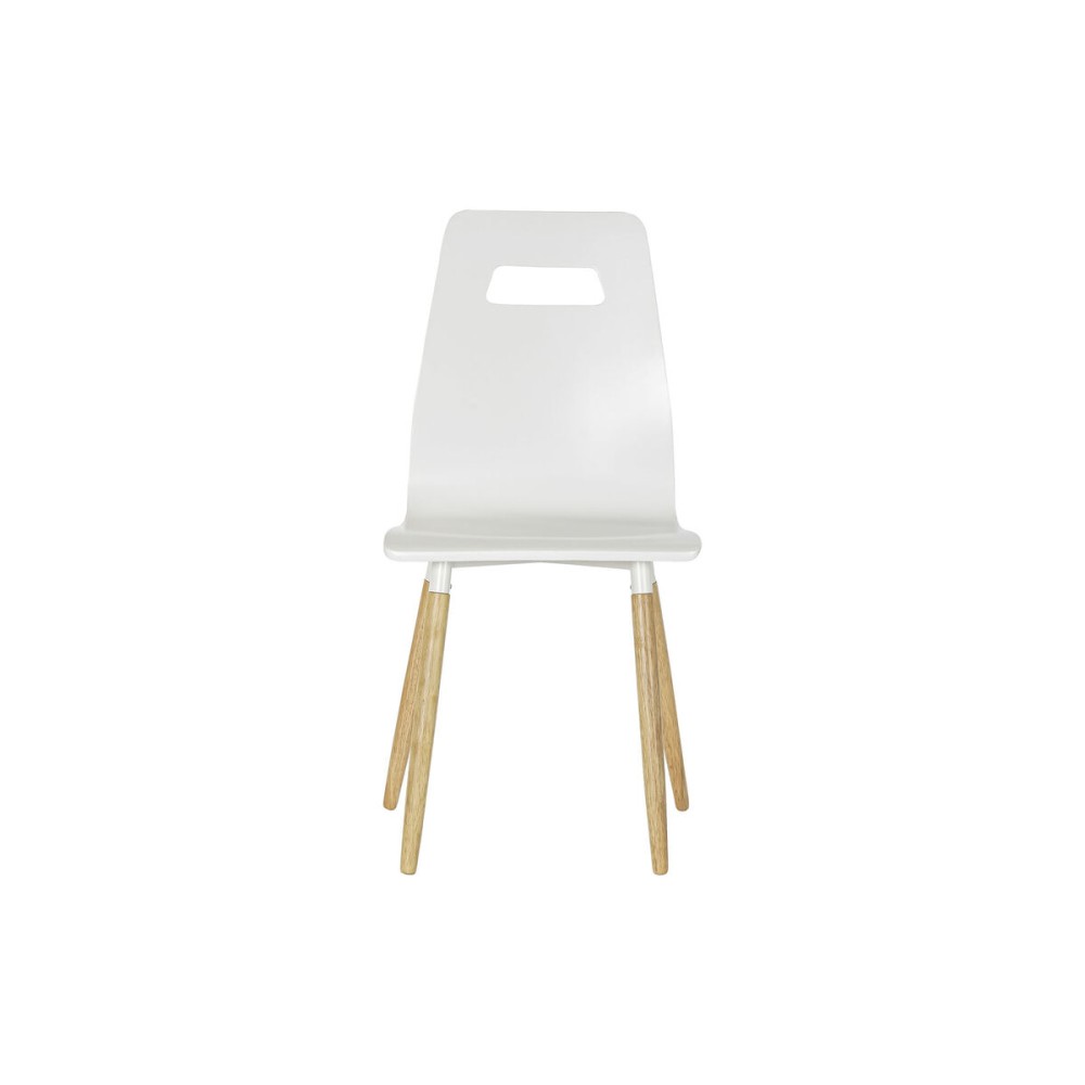 Chaise de Salle à Manger DKD Home Decor 43 x 50 x 88 cm Bois Blanc Caoutchouc Marron Clair