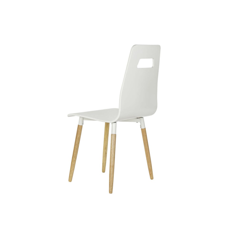 Chaise de Salle à Manger DKD Home Decor 43 x 50 x 88 cm Bois Blanc Caoutchouc Marron Clair