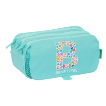 Trousse Fourre-Tout Triple Benetton Letter Vert 21,5 x 10 x 8 cm