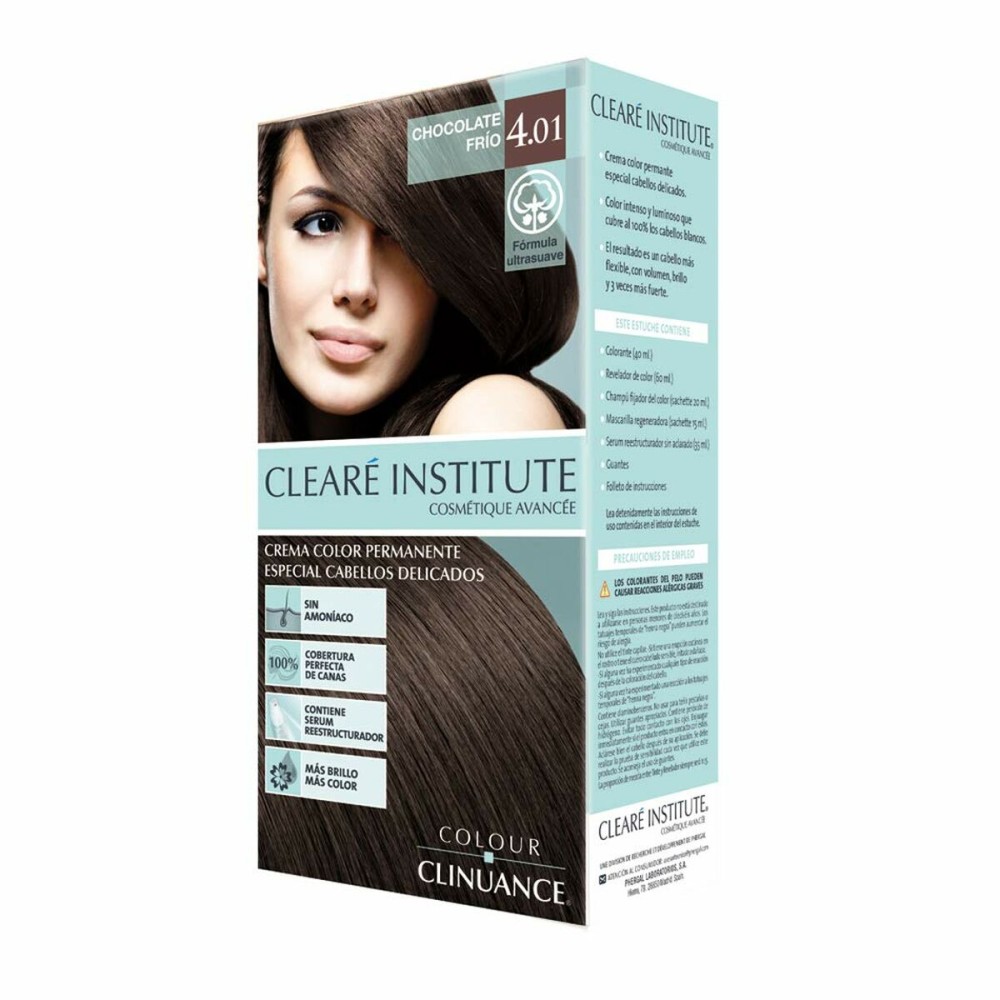 Coloration Permanente en Crème Clearé Institute Colour Clinuance Nº 4.01-chocolate frio