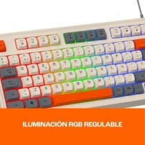 Tastatur PcCom Weiß Qwerty Spanisch