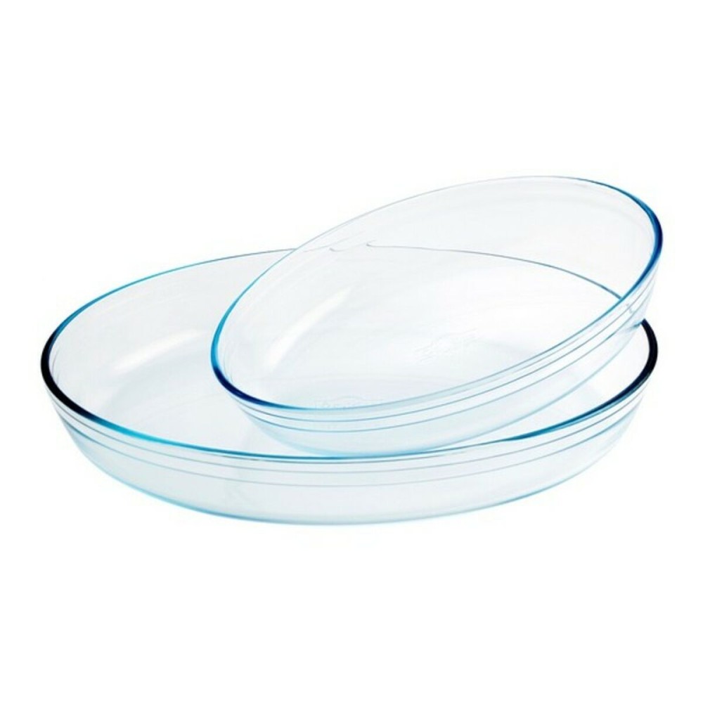 Set of Oven Dishes Ô Cuisine 334SA06 Transparent Glass (2 pcs)