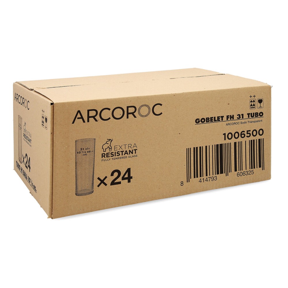 Set of glasses Arcoroc Tubo Transparent Glass 300 ml Tube (24 Units)