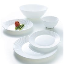 Dinnerware Set Luminarc Harena White Glass 19 Pieces