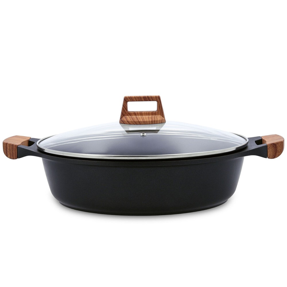 Casserole avec Couvercle Quid Karbon Aluminium fondu Noir 32 cm