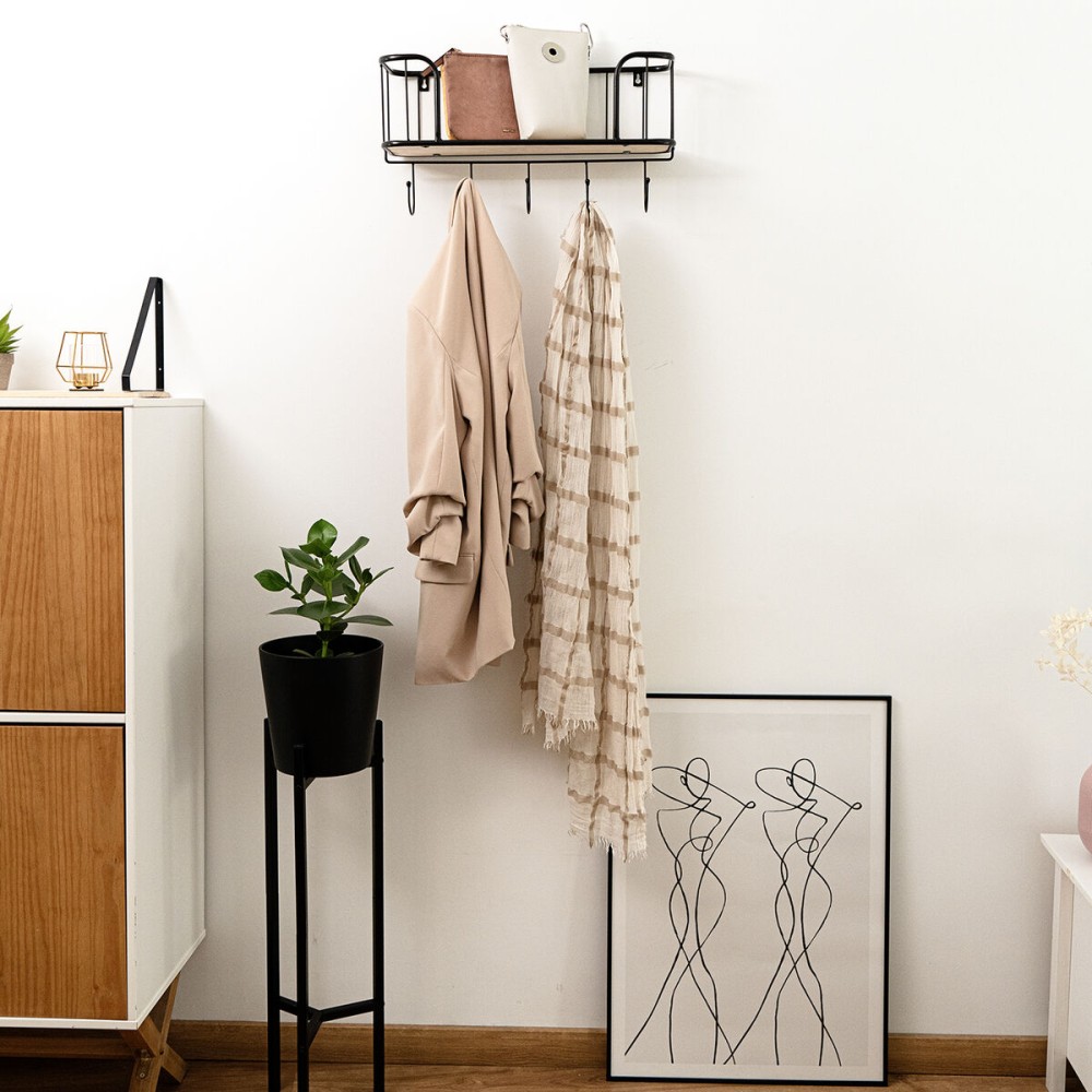 Wall mounted coat hanger Vinthera Moa Steel Black 90 x 30 x 45 cm