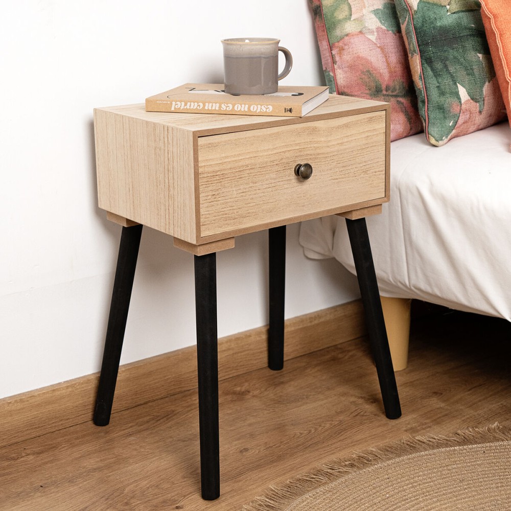 Nightstand Vinthera Moa Steel Natural 35 x 26 x 50 cm