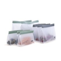 Reusable Food Bag Set Quid Rico Plastic Zip 8 Pieces