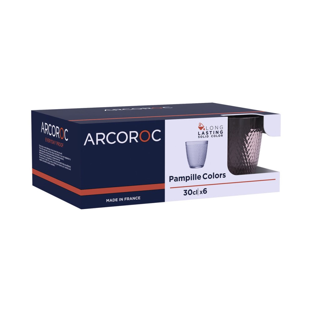 Set of glasses Arcoroc Pampille Pink Glass 310 ml 6 Units