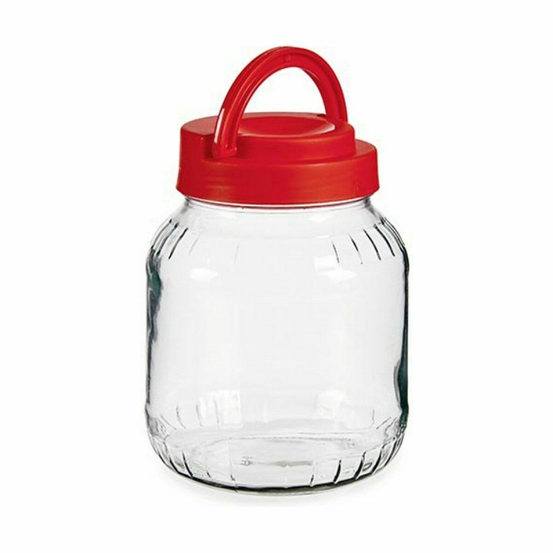 Jar Vivalto 1700 CC Red 1,7 L Lid with handle (6 Units)