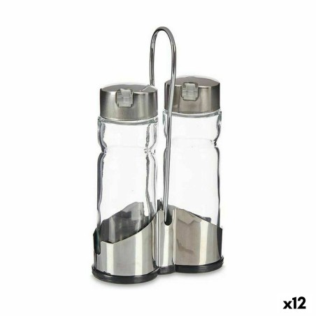 Oil and Vinegar Set Transparent Metal (12 Units)