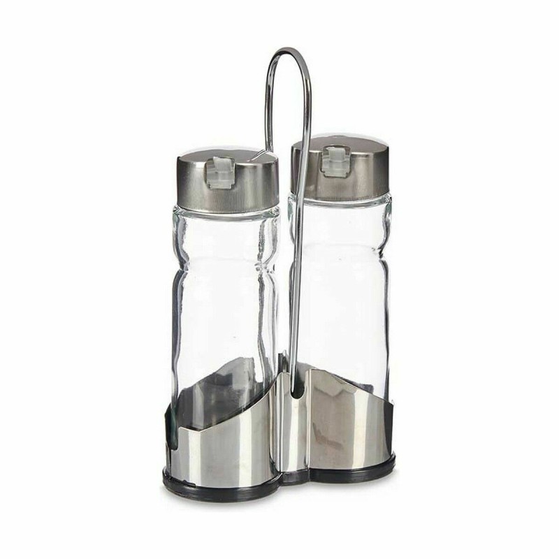 Oil and Vinegar Set Transparent Metal (12 Units)