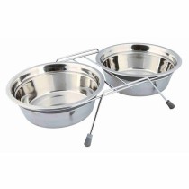 Futternapf für Hunde Trixie Edelstahl Double 1,5 L 2 × 1,5 L