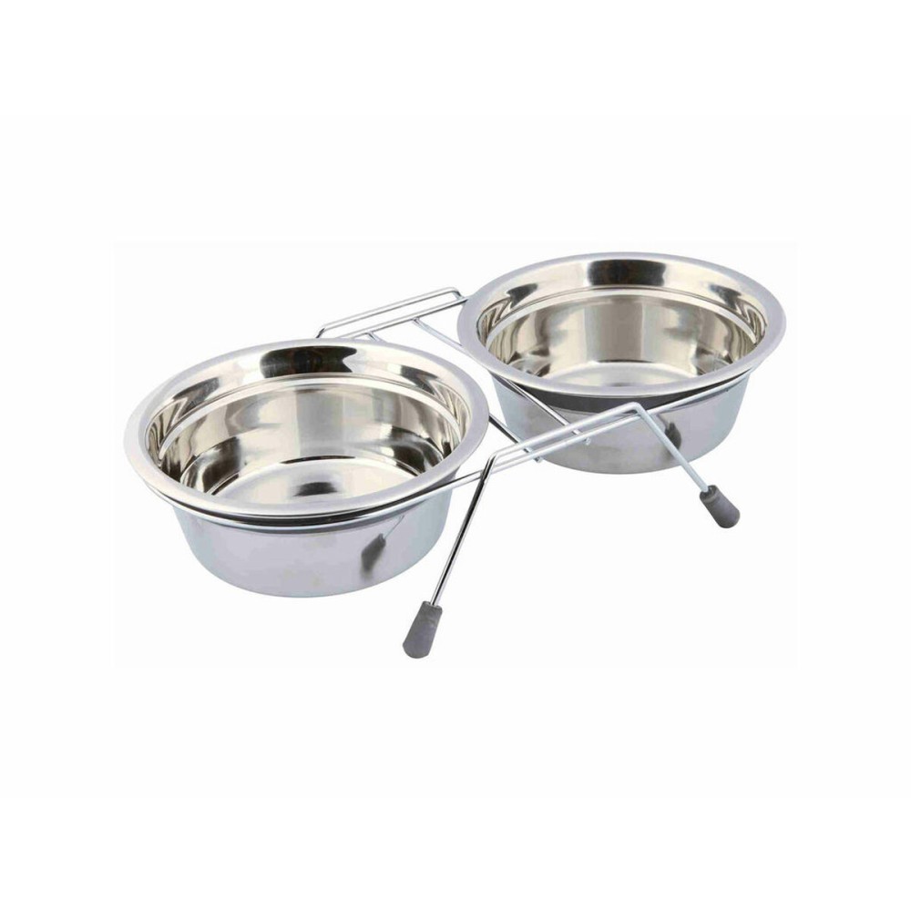 Dog Feeder Trixie Stainless steel 900 ml Double 2 × 0,9 L