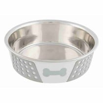 Dog Feeder Trixie White Grey Silicone Stainless steel 1,4 L