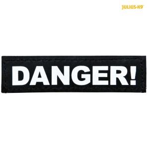 Étiquettes pour harnais Julius K9 DANGER! XS