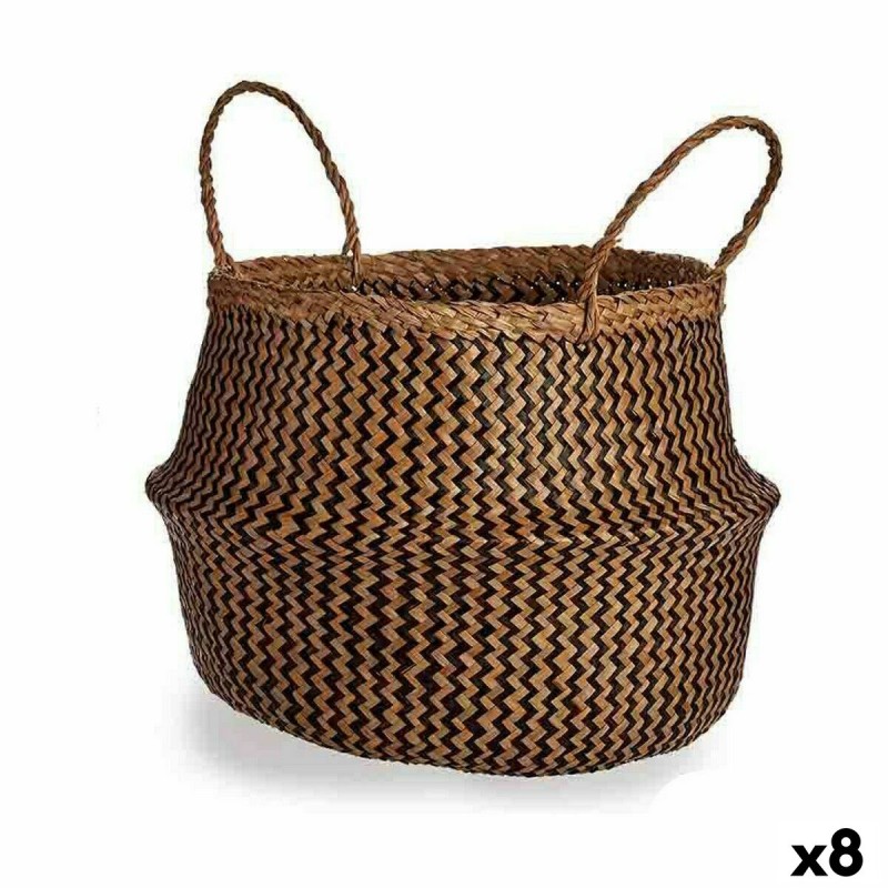 Panier décoratif Marron Noir Joncs 8 L 36 x 30 x 36 cm (8 Unités)