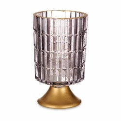 LED-Laterne Grau Gold Glas 10,7 x 18 x 10,7 cm (6 Stück)