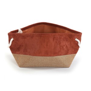 Basket Versa Corduroy 29 x 27 x 39 cm Terracotta