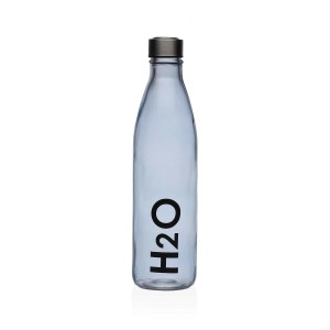 Water bottle Versa Blue Glass Aluminium 1 L 8 x 31 x 8 cm