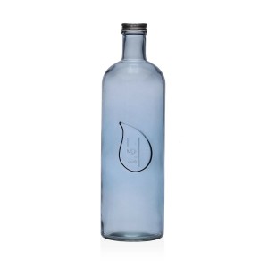 Water bottle Versa Blue Glass Aluminium 1,6 L 9,8 x 32,5 x 9,8 cm