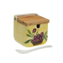 Sucrier Versa Céramique Bambou Porcelaine Dolomite 8 x 8 x 8 cm Olive